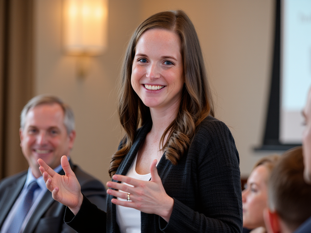 Dr. Jenny Shields speaking at a media event