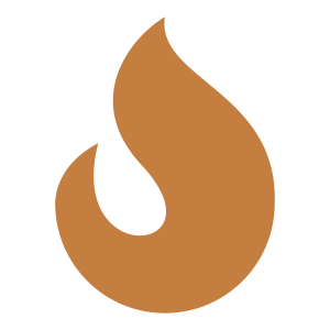 noun-flame- A simple gold icon of a flame.